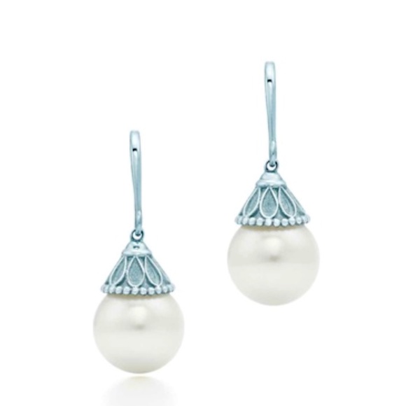 Tiffany & Co. Jewelry - Tiffany & Co. Ziegfeld Sterling silver 925 freshwater pearl earrings. Rare